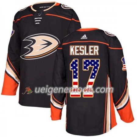 Herren Eishockey Anaheim Ducks Trikot Ryan Kesler 17 Adidas 2017-2018 Schwarz USA Flag Fashion Authentic
